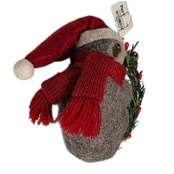 New Pier 1 Wool Felt Sloth Christmas Ornament Wreath Scarf Holiday Decor Gift - Picture 5 of 9